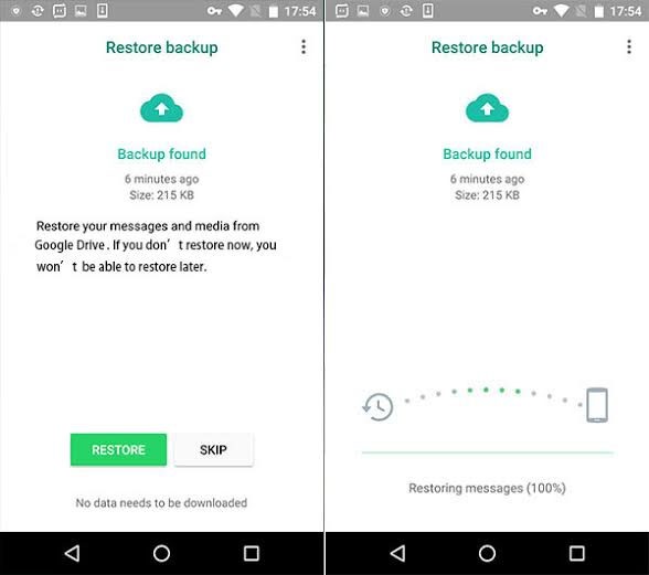 restore whatsapp on android