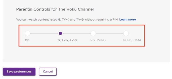 Roku channel parental controls