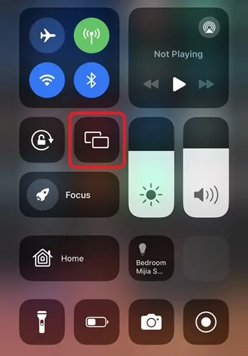 open Control Center on iPhone