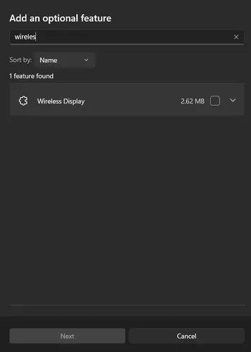 add Wireless Display to Windows
