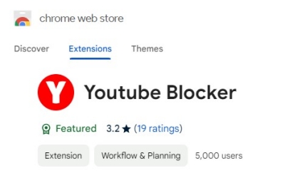 Extensión YouTube Blocker
