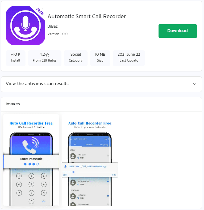 Call Recorder By Recorder & Smart Apps: