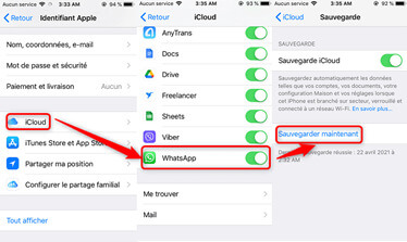 Enregistrer une conversation SMS WhatsApp iPhone via iCloud