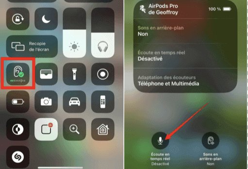 Activer l’Écoute en temps réel sur iPhone avec AirPods