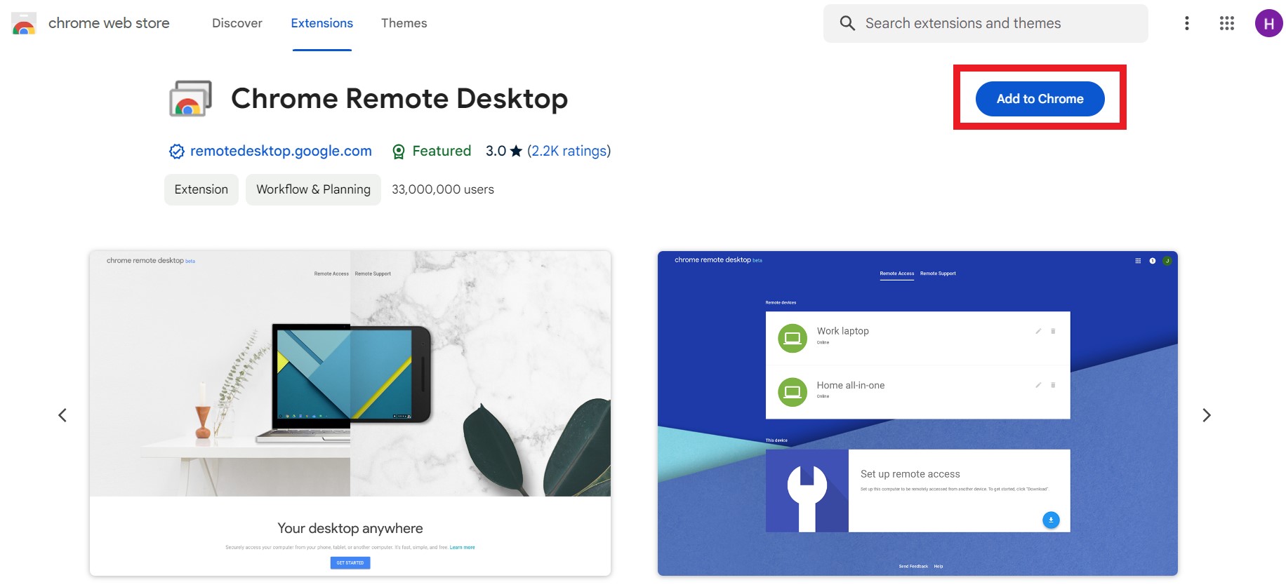 add Chrome remote desktop on Mac
