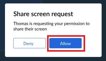 allow share screen request
