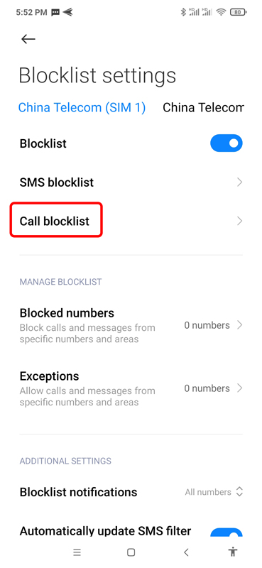 block all unknown incoming calls 3