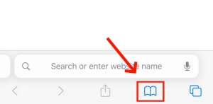 bookmark icon on Safari