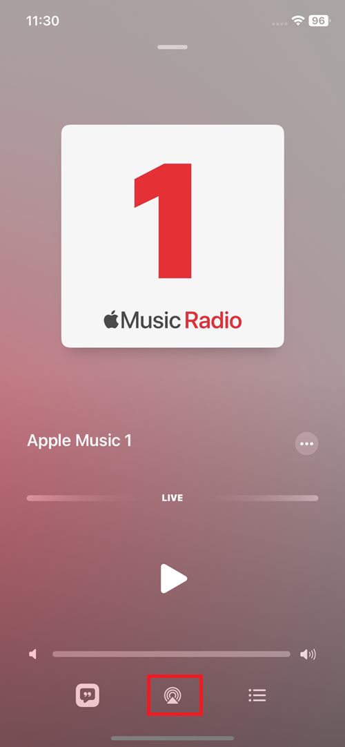AirPlay icon in Apple Music