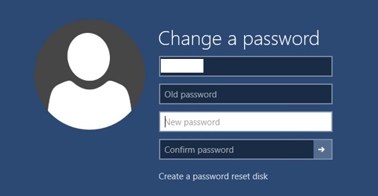 Change a password window