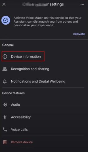 Device information