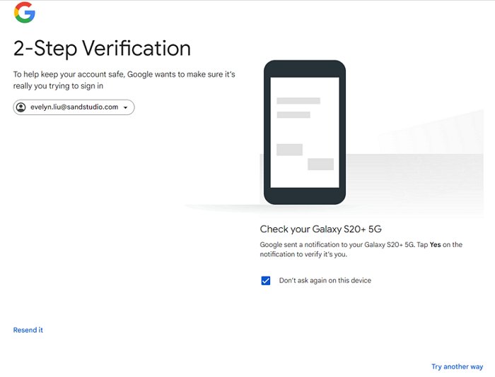 complete the 2-Step Verification