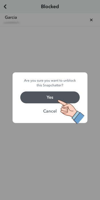 confirm to unblock on Snapchat