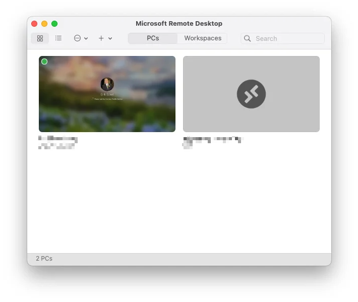 control PC in Mirosoft Remote Desktop on Mac
