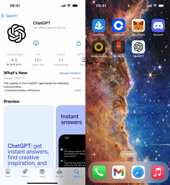 download ChatGPT app for iPhone