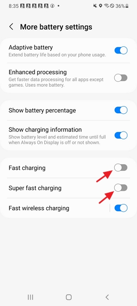 enable fast charging