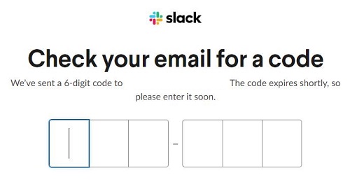 enter six digit code on Slack