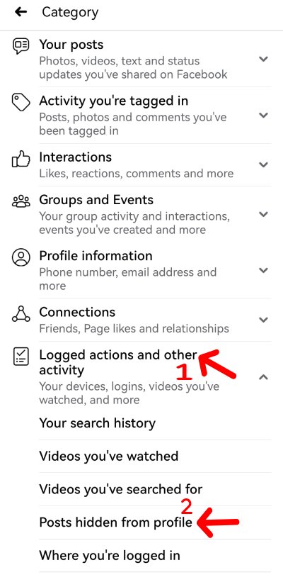 check posts hidden from profile