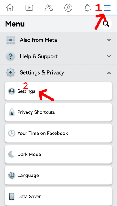 go to Facebook settings