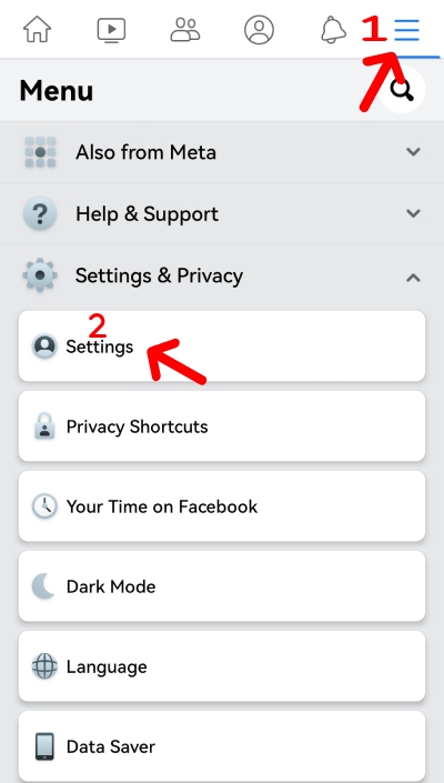 go to Facebook Settings