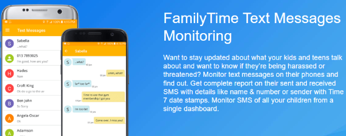 Monitoramento de mensagens de texto do Family Time