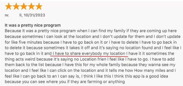 Find My user review