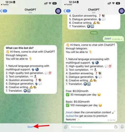 ChatGPT on Telegram