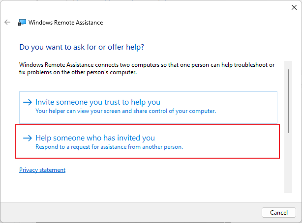 help someone Microsoft Remote Assistance