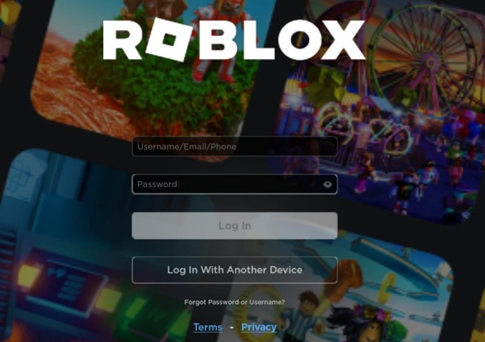 log in Roblox account again