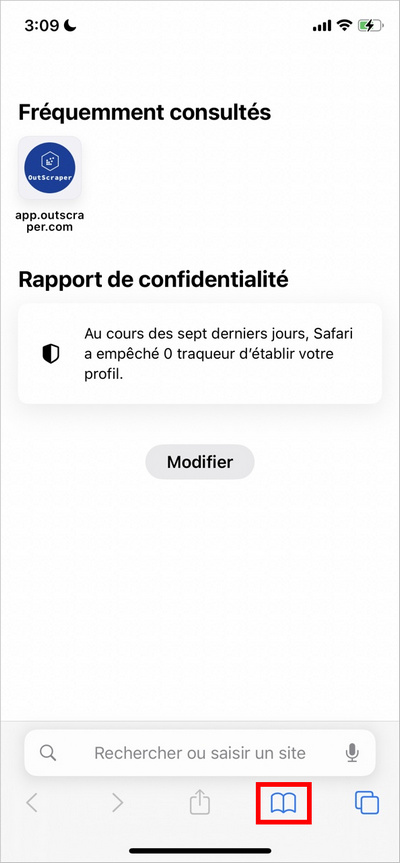 iCône Livre dans Safari