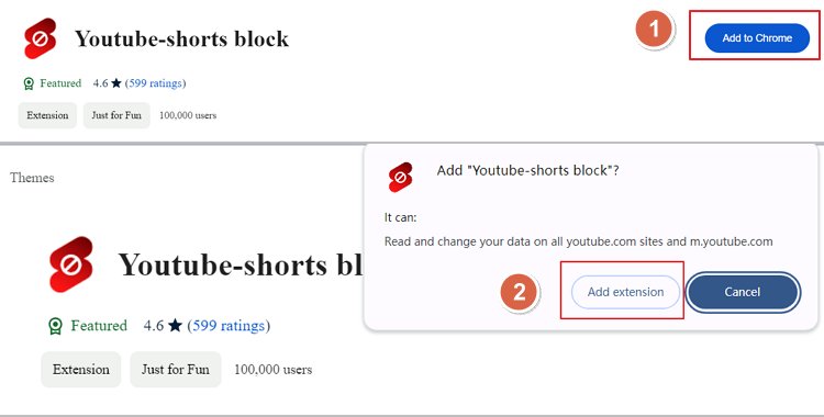 instalar bloqueador de YouTube Shorts