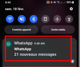 Masquer le contenu des messages WhatsApp dans les notifications