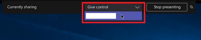 Microsoft Teams Give Control