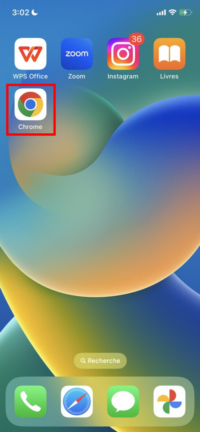 Accéder l’application Google Chrome