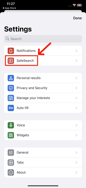 Go to Google SafeSearch