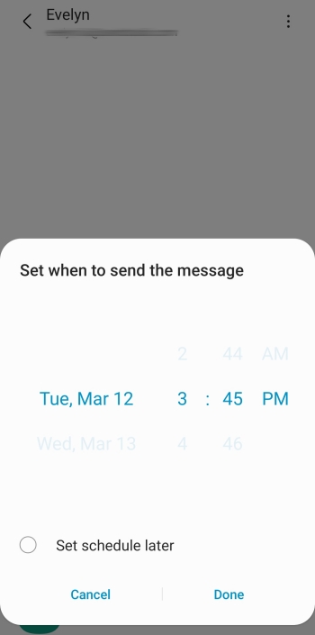 schedule messages on Samsung