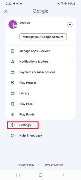 select settings