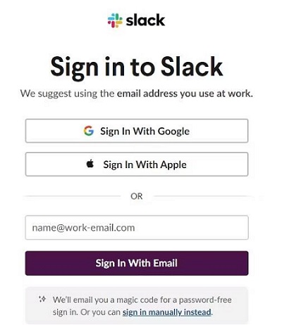 Sign in to Slack