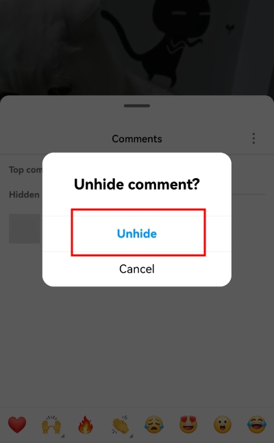 how to unhide comments on Instagram
