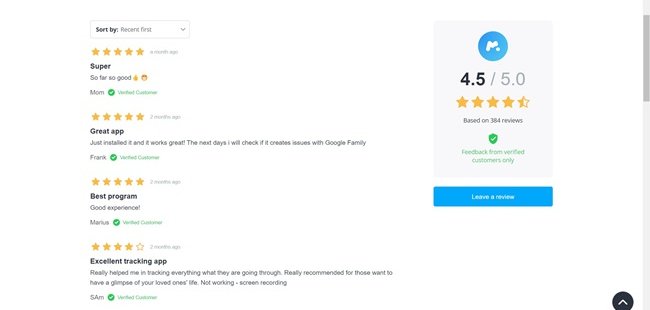user reviews praise mSpy