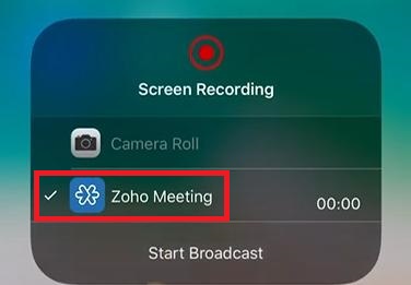 Zoho Meeting Start Broadcast