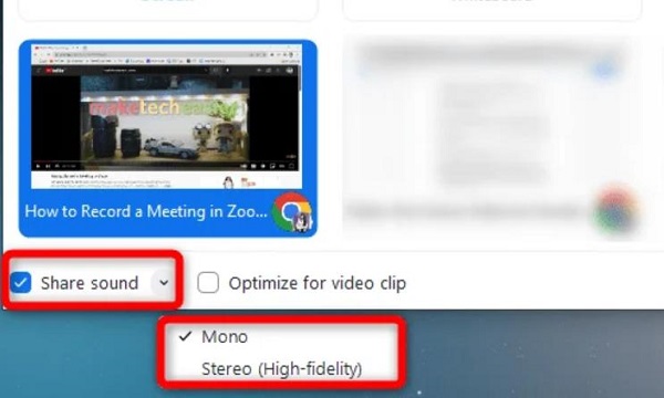 Zoom Meetings Share Sound