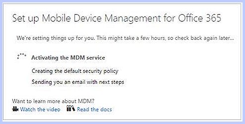  activate the Mobile Device Management service