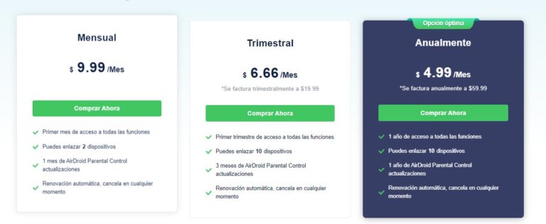 Precio de AirDriod Parental Control