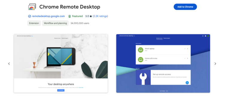add Chrome remote desktop