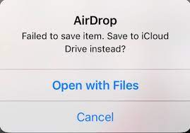 airdrop failed to save item