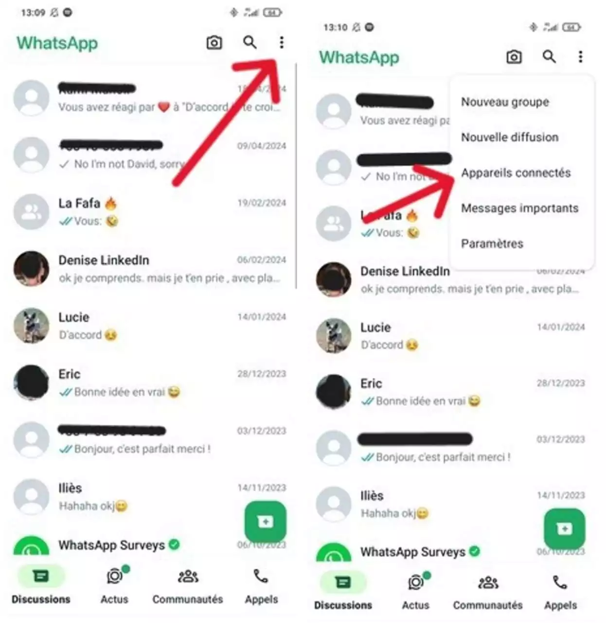 Appareils connectés sur WhatsApp