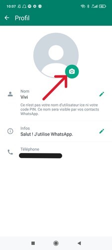 Changer sa photo de profil sur WhatsApp