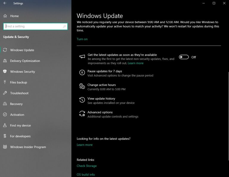 check for update windows