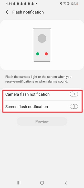 choose flash notification pattern